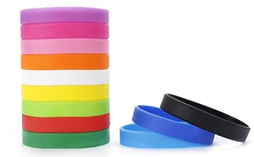 MoMolly Silicone Wristbands Rubber Bracelets 12Pcs Mixed Colors 25.4cm (10 inch) | Customizable Sports Bands for Women Men thumbnail 4