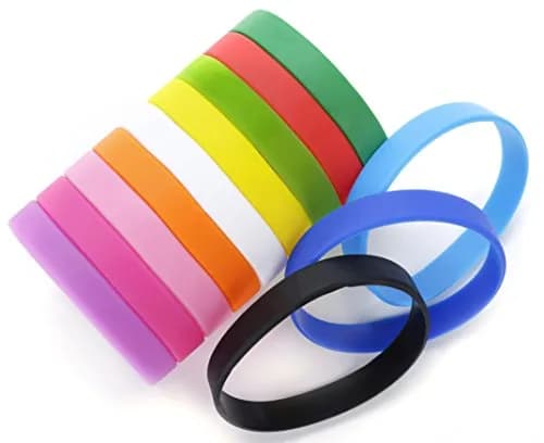MoMolly Silicone Wristbands Rubber Bracelets 12Pcs Mixed Colors 25.4cm (10 inch) | Customizable Sports Bands for Women Men thumbnail 5