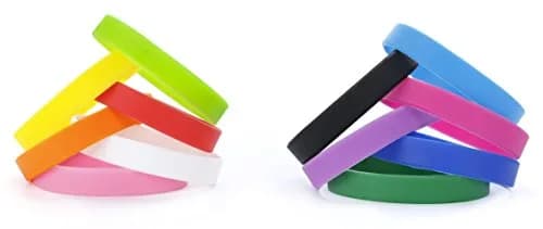 MoMolly Silicone Wristbands Rubber Bracelets 12Pcs Mixed Colors 25.4cm (10 inch) | Customizable Sports Bands for Women Men thumbnail 3