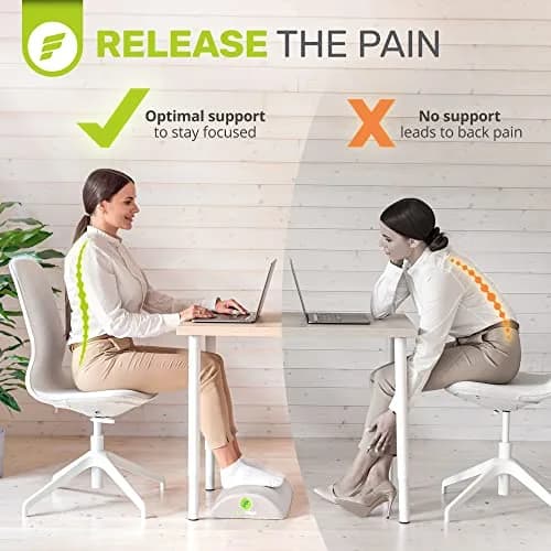 ErgoFoam Ergonomic Under Desk Foot Rest - Premium Velvet Soft Foam Footrest | Rocker (Grey) thumbnail 6