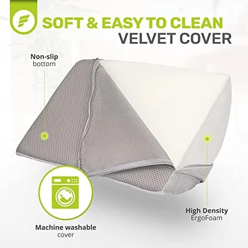 ErgoFoam Ergonomic Under Desk Foot Rest - Premium Velvet Soft Foam Footrest | Rocker (Grey) thumbnail 8