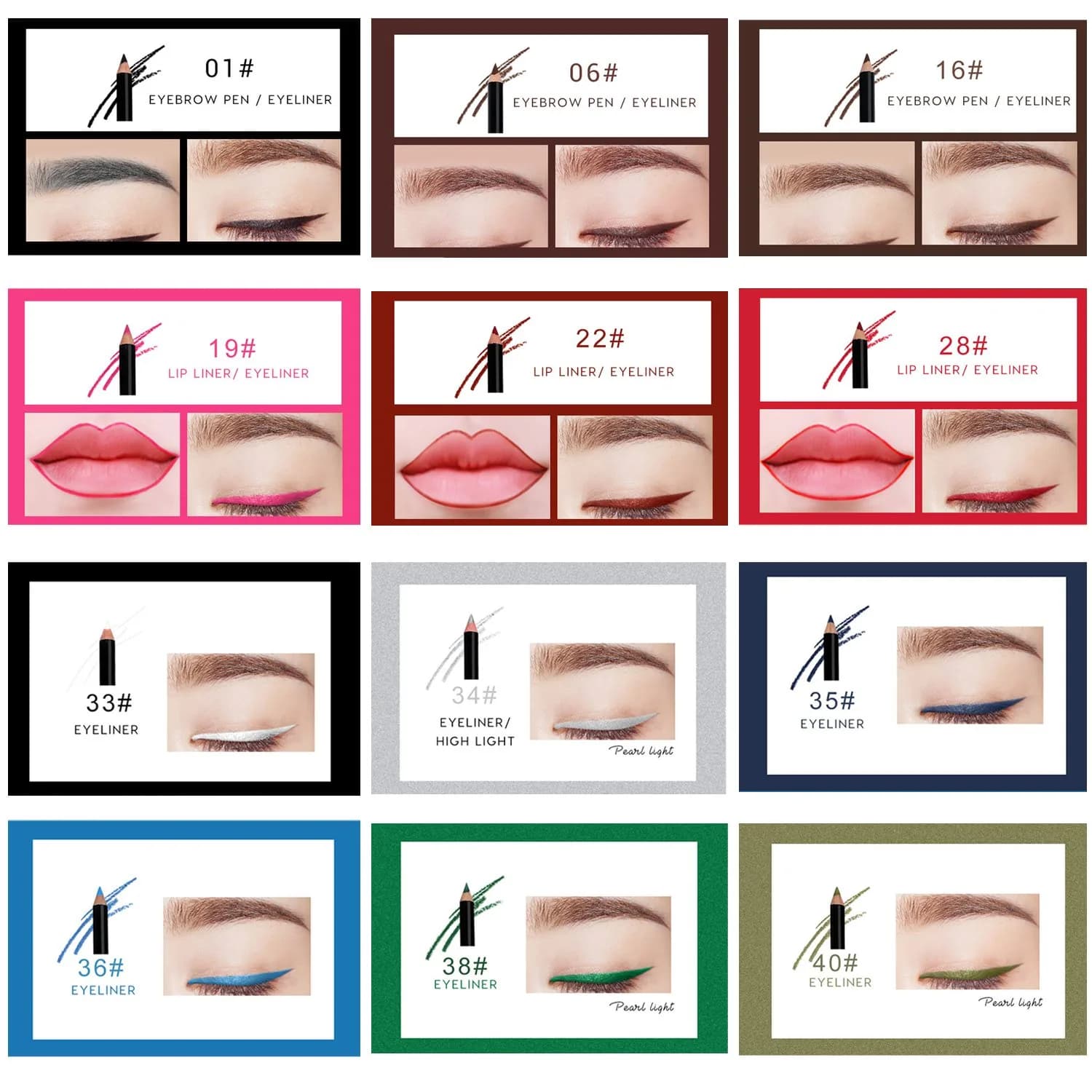 DC-BEAUTIFUL 12 Colors Eyeliner Pencil Set | Waterproof & Smudge-Proof Makeup - view 5