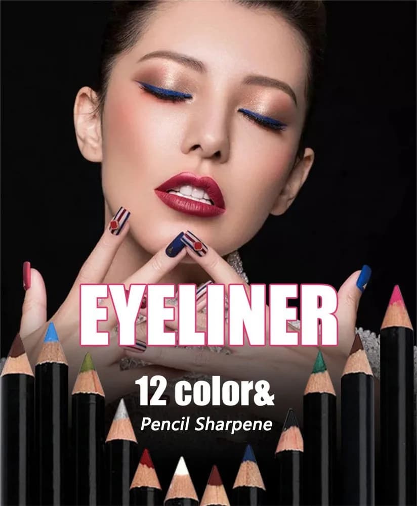 DC-BEAUTIFUL 12 Colors Eyeliner Pencil Set | Waterproof & Smudge-Proof Makeup - view 2