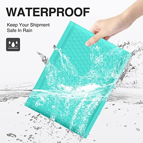 UCGOU Teal Bubble Mailers 4x8 Inch (50 Pack) | Opaque Poly Padded Envelopes for Shipping thumbnail 3