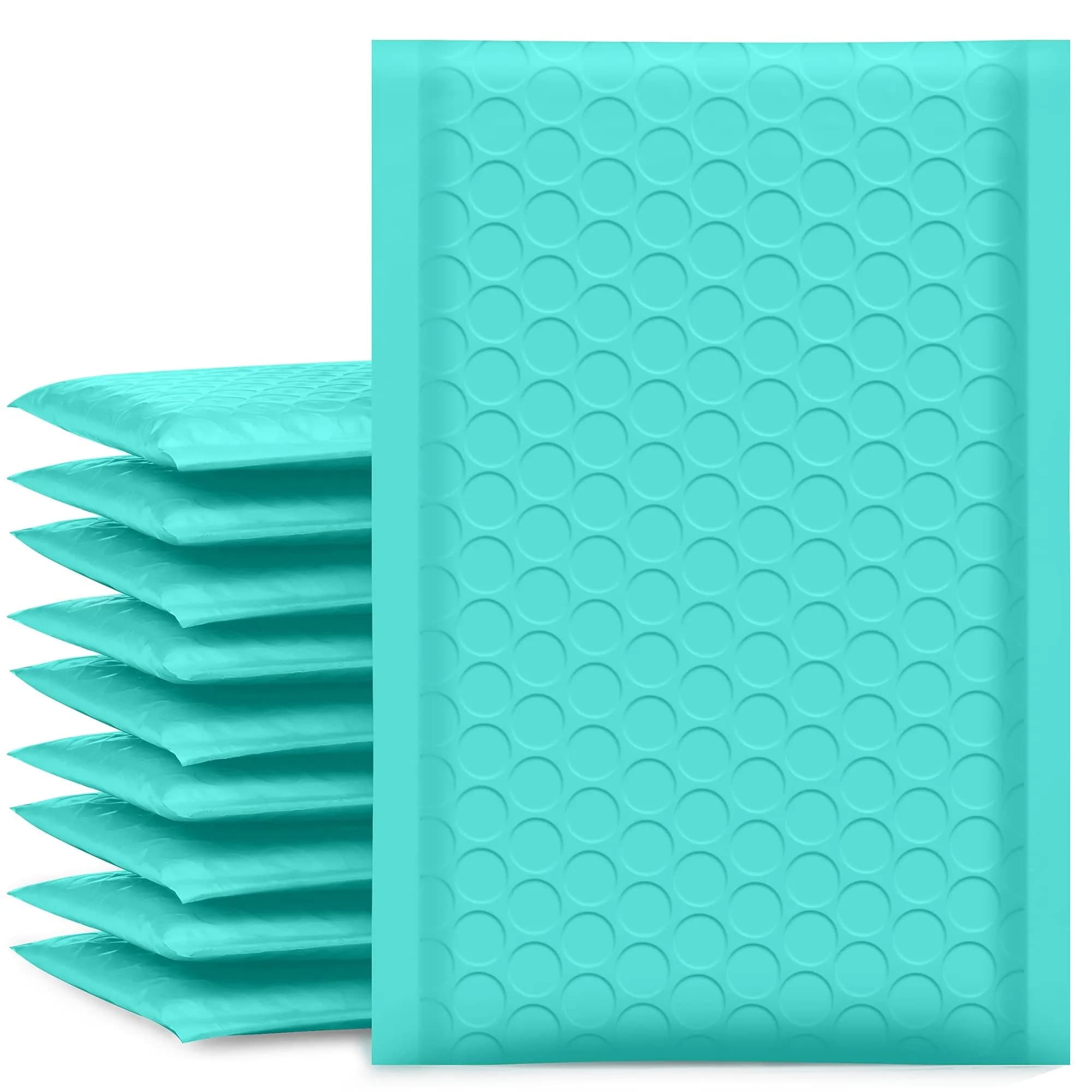 UCGOU Teal Bubble Mailers 4x8 Inch (50 Pack) | Opaque Poly Padded Envelopes for Shipping - main product image