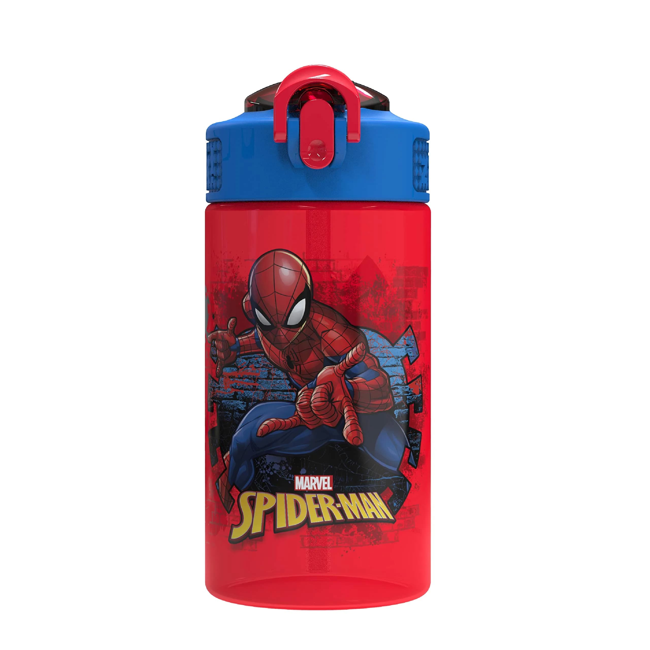 Zak Designs Hello Kitty Sage 16oz (473ml) Leak-Proof Straw Kids Water Bottle | BPA-Free Plastic for Daily Hydration — Spiderman / 16 Ounces