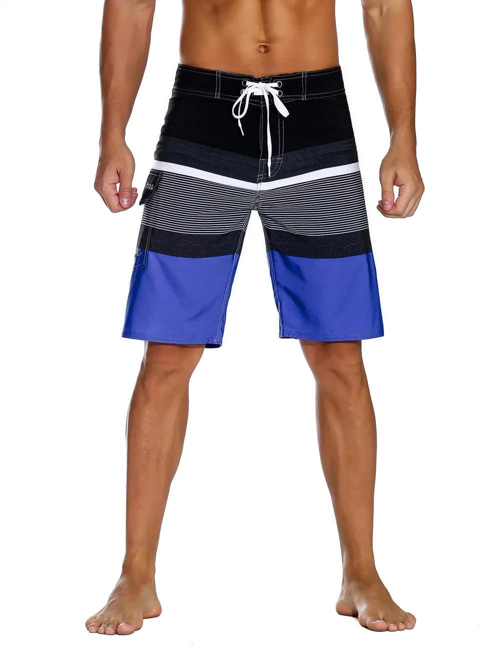 unitop Men's Classic Quick Dry Swim Trunks with Linning Blue&Black 40 | Breathable, Lightweight & Fast Drying