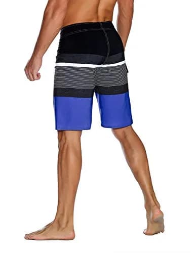 unitop Men's Classic Quick Dry Swim Trunks with Linning Blue&Black 40 | Breathable, Lightweight & Fast Drying thumbnail 3