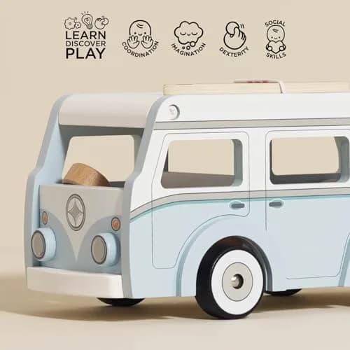 Le Toy Van Wooden Holiday Campervan with Surfboard | Ages 3+ | 26.9cm (10.59in) thumbnail 4