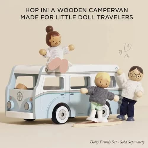 Le Toy Van Wooden Holiday Campervan with Surfboard | Ages 3+ | 26.9cm (10.59in) thumbnail 6