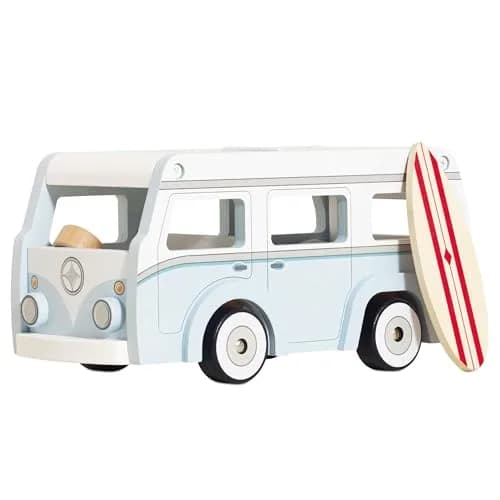 Le Toy Van Wooden Holiday Campervan with Surfboard | Ages 3+ | 26.9cm (10.59in) thumbnail 1