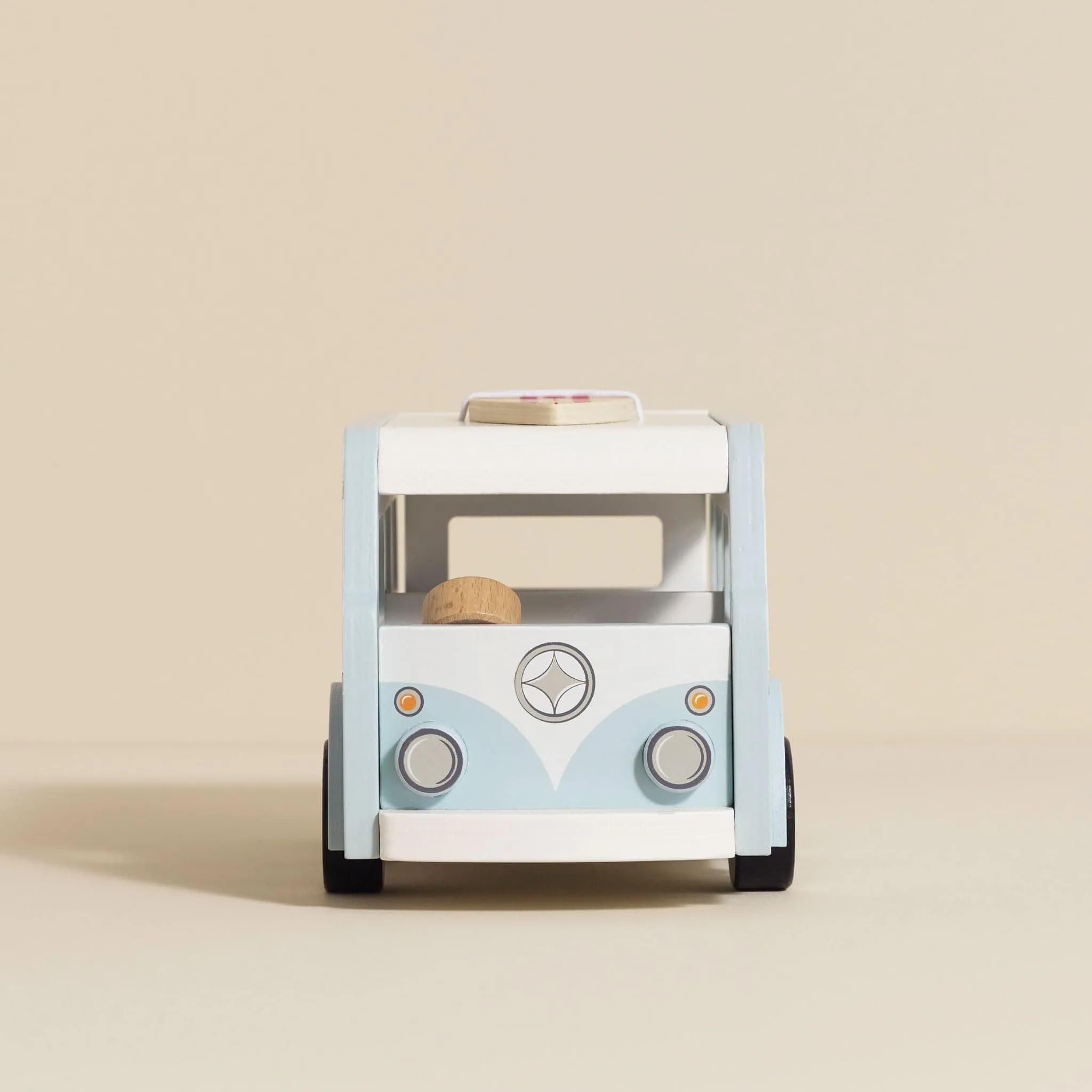 Le Toy Van Wooden Holiday Campervan with Surfboard | Ages 3+ | 26.9cm (10.59in) - view 2