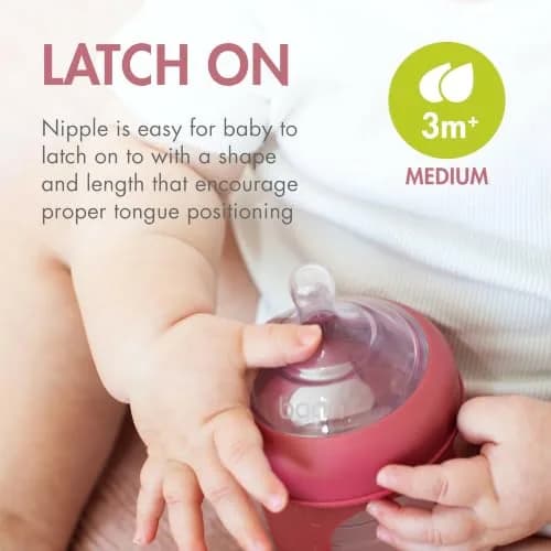 Boon Nursh Silicone Baby Bottles - Pink - 237ml (8 Oz) - 3 Count | Air-Free Feeding Reduces Colic Symptoms thumbnail 5