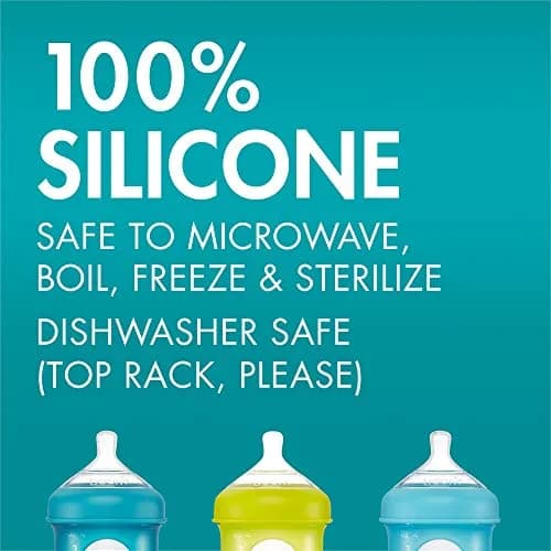 Boon Nursh Newborn Silicone Baby Bottle Nipples - Slow Flow, 3 Count | Mimics Natural Feeding thumbnail 5