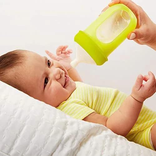 Boon Nursh Silicone Baby Bottle Nipples - Medium Flow, 3 Count | Natural Feel & Air-Free Design thumbnail 6