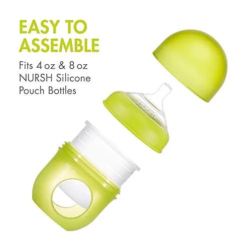 Boon Nursh Silicone Baby Bottle Nipples - Medium Flow, 3 Count | Natural Feel & Air-Free Design thumbnail 7