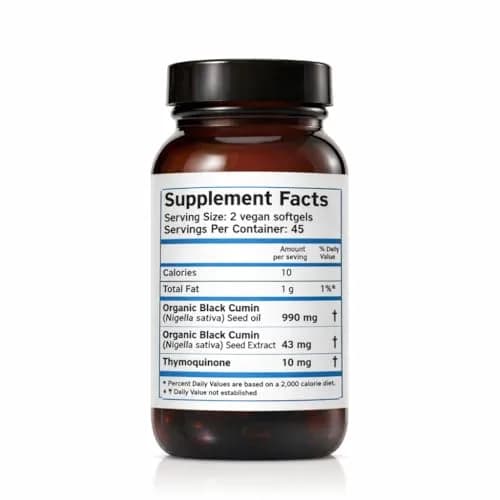 Zatik Naturals Black Cumin Seed Oil & Supercritical Extract, 90 Softgels | USDA Organic, Cold Pressed, Vegan thumbnail 2