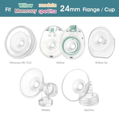 Maymom 19mm Flange Inserts for 24mm Shields | BPA-Free Silicone for Medela, Spectra, Willow, Momcozy (2-Pack, Semi-Clear) thumbnail 4