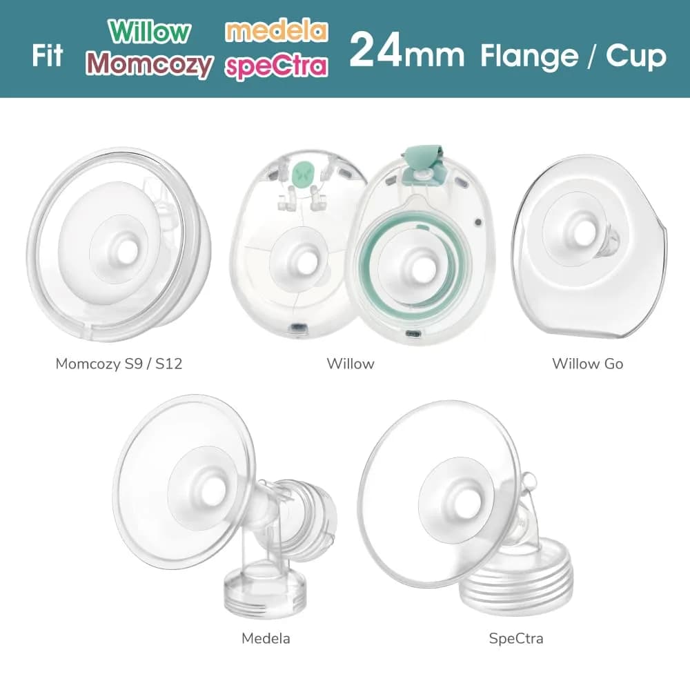 Maymom 19mm Flange Inserts for 24mm Shields | BPA-Free Silicone for Medela, Spectra, Willow, Momcozy (2-Pack, Semi-Clear) - view 4