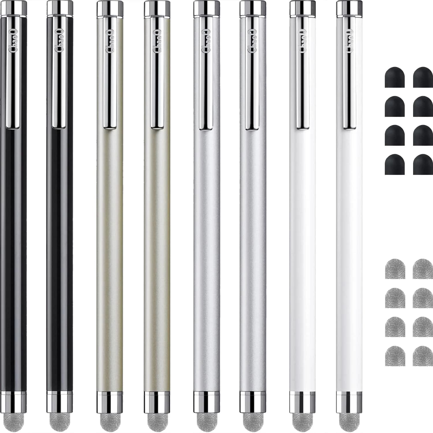 ChaoQ Stylus Pen for Touchscreen, 8 Pcs with 16 Replaceable Tips | Universal Compatibility - main product image