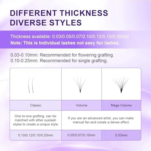 NAGARAKU Classic Individual Lash Extensions 0.07 C 9mm For Volume Fans | Handmade Faux Mink Lashes thumbnail 6