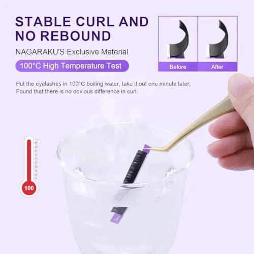 NAGARAKU Individual Eyelash Extensions 0.15 D Curl 8mm | Handmade Faux Mink for Classic Grafting thumbnail 3