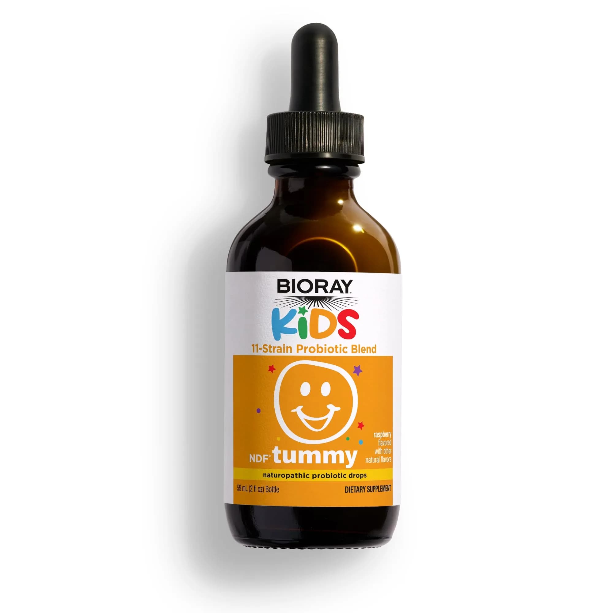 BIORAY Kids NDF Tummy Raspberry 2 Fl Oz | Supports Gut & Immune Health