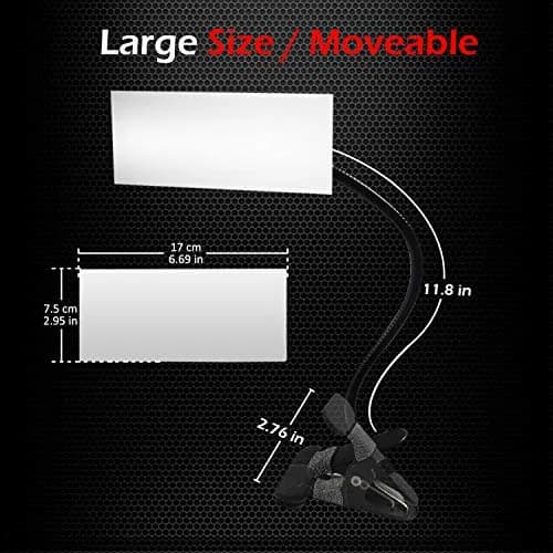 Ampper Convex Security Mirror 6.69" x 2.95" Rectangle | Adjustable Clip-On Safety Monitor thumbnail 6