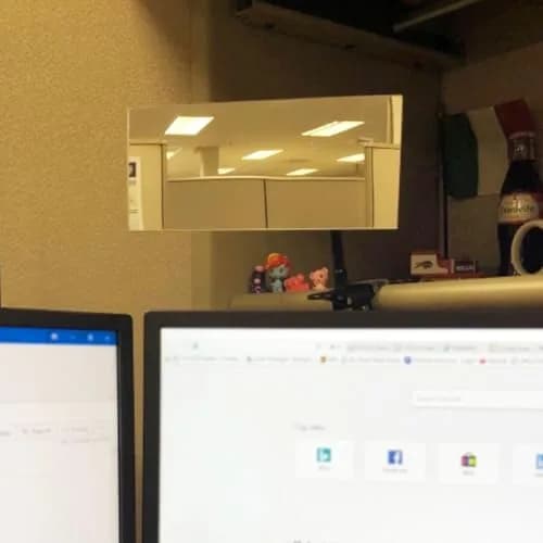 Ampper Convex Security Mirror 6.69" x 2.95" Rectangle | Adjustable Clip-On Safety Monitor thumbnail 8