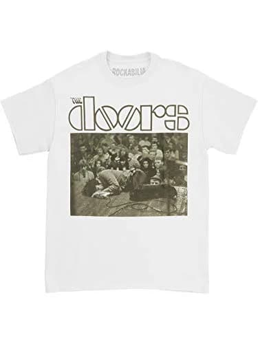 The Doors Stage Photo T-Shirt, White, Large | Iconic Jim Morrison Stage Print, Comfortable Cotton thumbnail 4