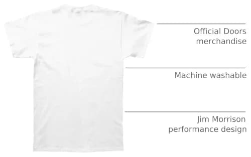 The Doors Stage Photo T-Shirt, White, Large | Iconic Jim Morrison Stage Print, Comfortable Cotton thumbnail 3