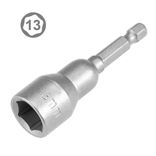 uxcell 1/4" Hex Nut Driver 13mm | Magnetic Impact Socket for DIY & Professional Use thumbnail 2