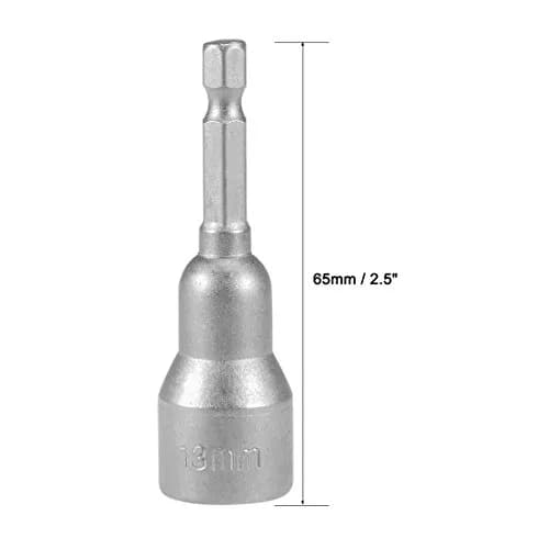 uxcell 1/4" Hex Nut Driver 13mm | Magnetic Impact Socket for DIY & Professional Use thumbnail 3