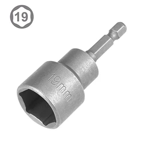 uxcell 19mm Magnetic Nut Setter Driver Bit 65mm (2.5 inch) Length | 1/4" Hex Shank Quick-Change thumbnail 2