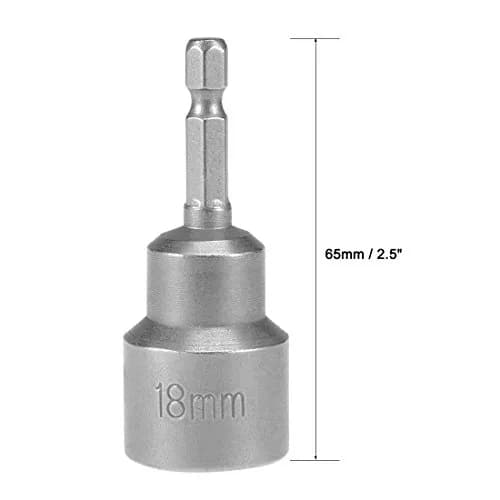 uxcell 18mm Magnetic Nut Setter Driver Bit 65mm (2.5") Length | Quick-Change Hex Shank thumbnail 3