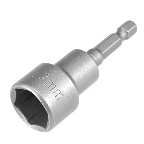 uxcell 17mm Magnetic Nut Setter Driver Bit 65mm Length | 1/4" Hex Shank thumbnail 1