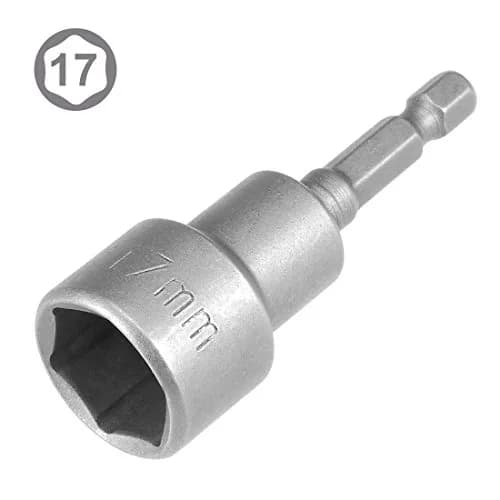 uxcell 17mm Magnetic Nut Setter Driver Bit 65mm Length | 1/4" Hex Shank thumbnail 2