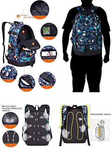 rickyh style School Backpack Travel Bag for Men & Women Lightweight College | Water-Resistant & Durable thumbnail 8