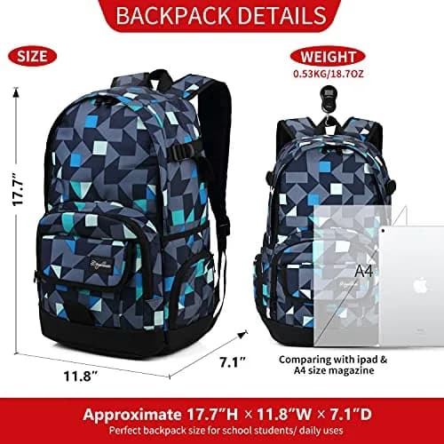 rickyh style School Backpack Travel Bag for Men & Women Lightweight College | Water-Resistant & Durable thumbnail 4