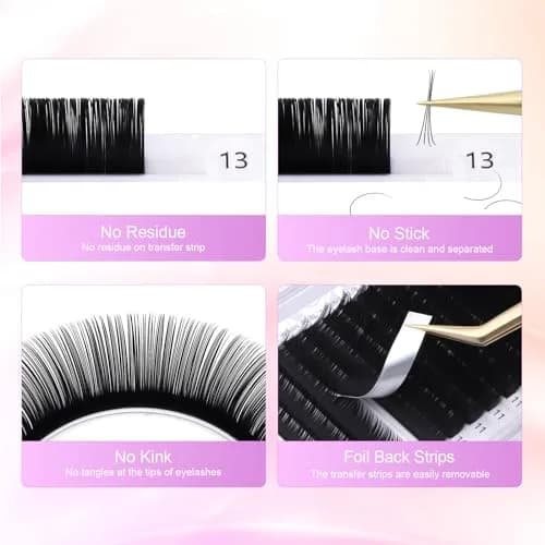 NAGARAKU Classic Individual Lash Extensions 0.10 C 7-15mm Mix | Professional Matte Black PBT Fiber Lashes thumbnail 6
