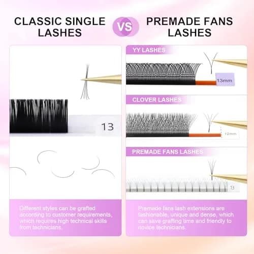NAGARAKU Classic Individual Lash Extensions 0.10 C 7-15mm Mix | Professional Matte Black PBT Fiber Lashes thumbnail 9