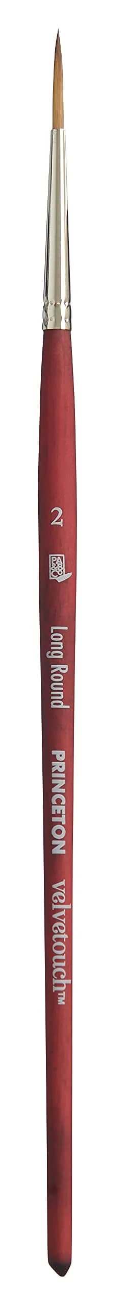Princeton Velvetouch Artiste, Series 3950 Long Round Size 2 | Luxury Synthetic Brush for Acrylic, Watercolor & Oil — uk 2