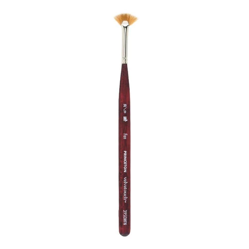 Princeton Velvetouch Artiste Series 3950 Mini Fan Brush 20/0 | Luxury Synthetic Blend for Mixed Media - main product image
