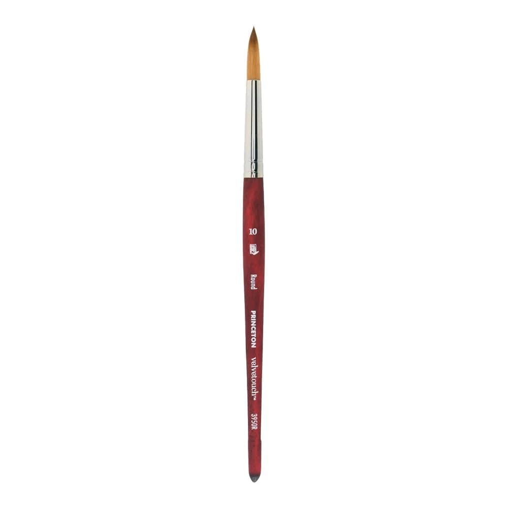 Princeton Velvetouch Round Brush, Synthetic, Short Handle, Size 10 | Premium Multi-Media Artist Brush - main product image