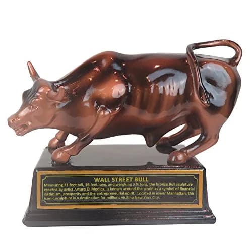 Torkia Official Licensed Bronze Wall Street Bull Stock Market NYC Figurine with Base (Large 6.5") | Collectible Wall Street Figurine thumbnail 2