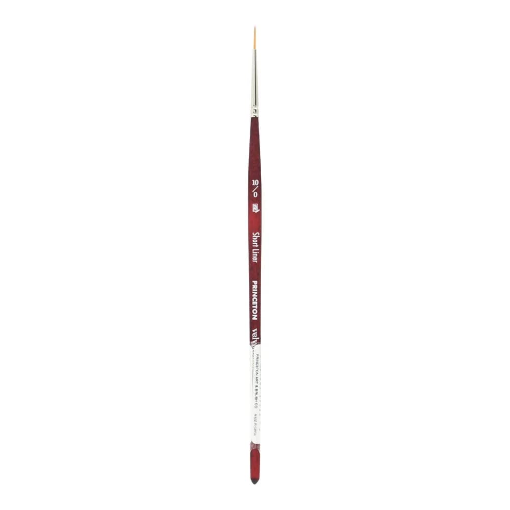 Princeton Velvetouch Artiste Series 3950 Short Liner 10/0 | Luxury Synthetic Brush for Acrylic, Watercolor & Oil — Short Liner