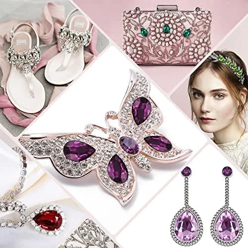 Jyukan Teardrop Crystal AB Resin Rhinestone 14mm x 10mm | Sparkling Pointback Glass for Jewelry & Crafts thumbnail 5