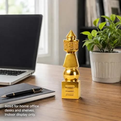 I-MART 5 Element Pagoda Feng Shui Decor 15.2 cm (6-inch) | Brass with Polished Gold-Tone Finish thumbnail 6