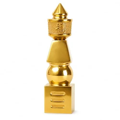 I-MART 5 Element Pagoda Feng Shui Decor 15.2 cm (6-inch) | Brass with Polished Gold-Tone Finish thumbnail 1