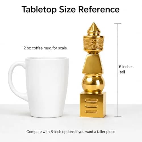 I-MART 5 Element Pagoda Feng Shui Decor 15.2 cm (6-inch) | Brass with Polished Gold-Tone Finish thumbnail 3